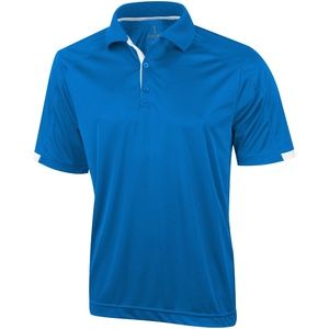 Men's 100% Micro Polyester Textured Knit Polo, Olympic Blue/White, Size XL